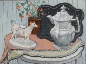 # Molly BULLOCK (20th Century British) Still Life Oil on board Newly Orion Gallery label verso and