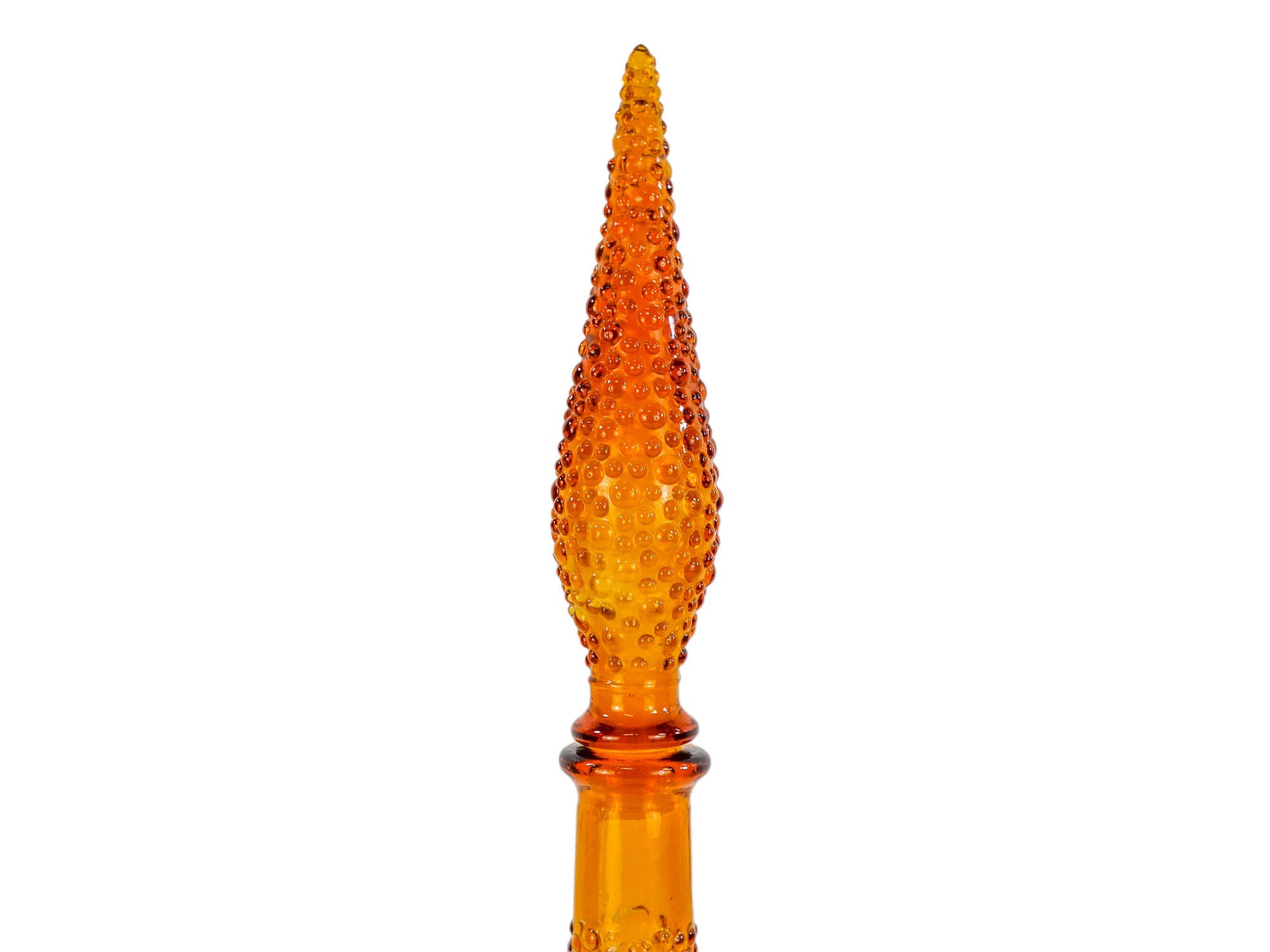 An Empoli genie bottle vase and stopper - amber with blister decoration, 57cm high - Image 3 of 6