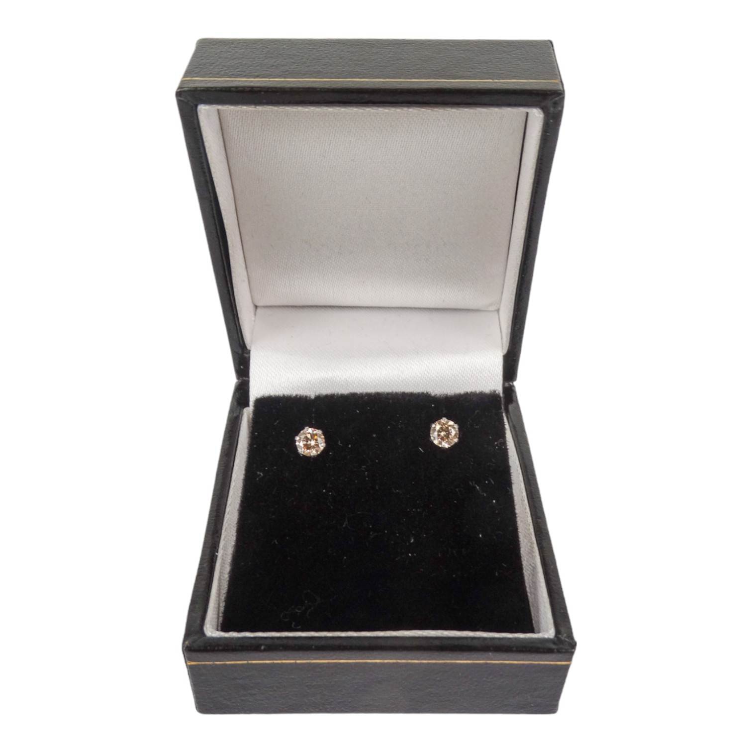 A pair of 18ct white gold diamond solitaire stud earrings - diamond weight 0.40ct approximately, - Image 4 of 4