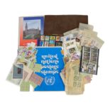 MISCELLANEOUS MINT COMMONWEALTH AND WORLD ISSUES - A cardbord tray containing sheets, blocks,