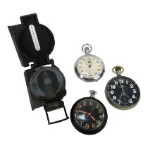 A Doxa steel cased open face pocket watch - engraved with crows foot mark to rear of case, the black