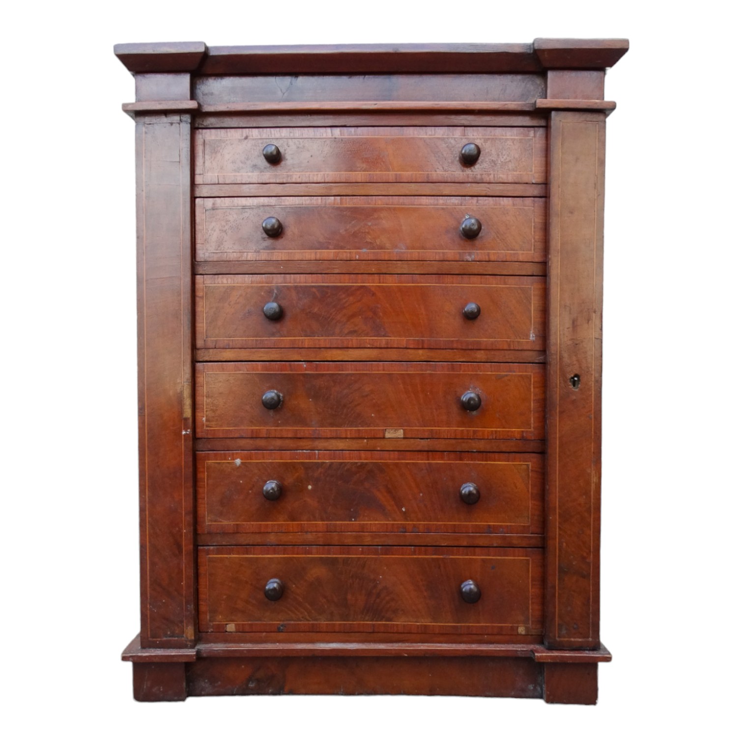 A Victorian mahogany table top collectors cabinet - with an inverted breakfront and in the manner of