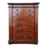 A Victorian mahogany table top collectors cabinet - with an inverted breakfront and in the manner of