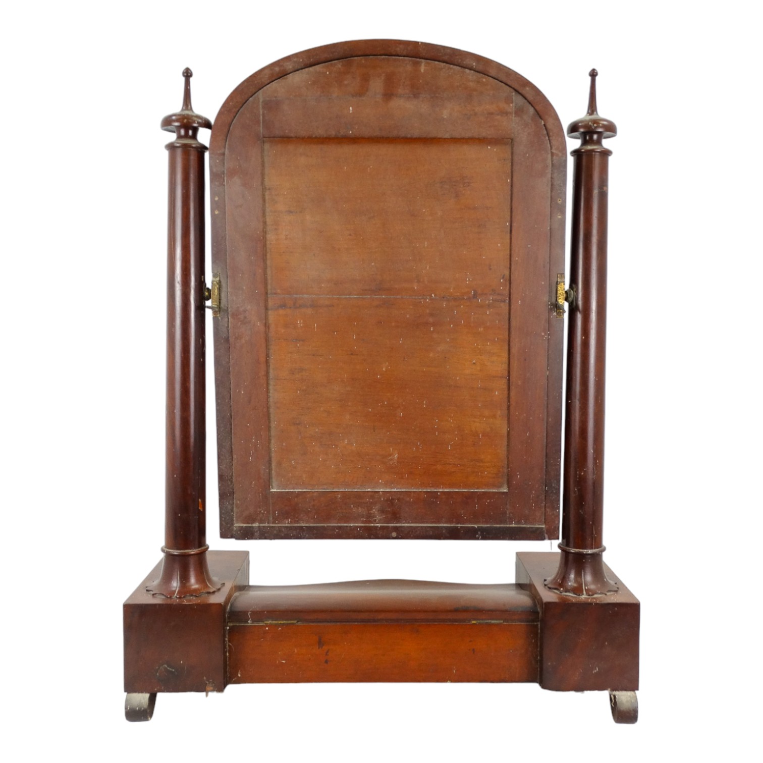 A Victorian mahogany toilet mirror - the arched rectangular plate between columnar supports, the - Image 3 of 3