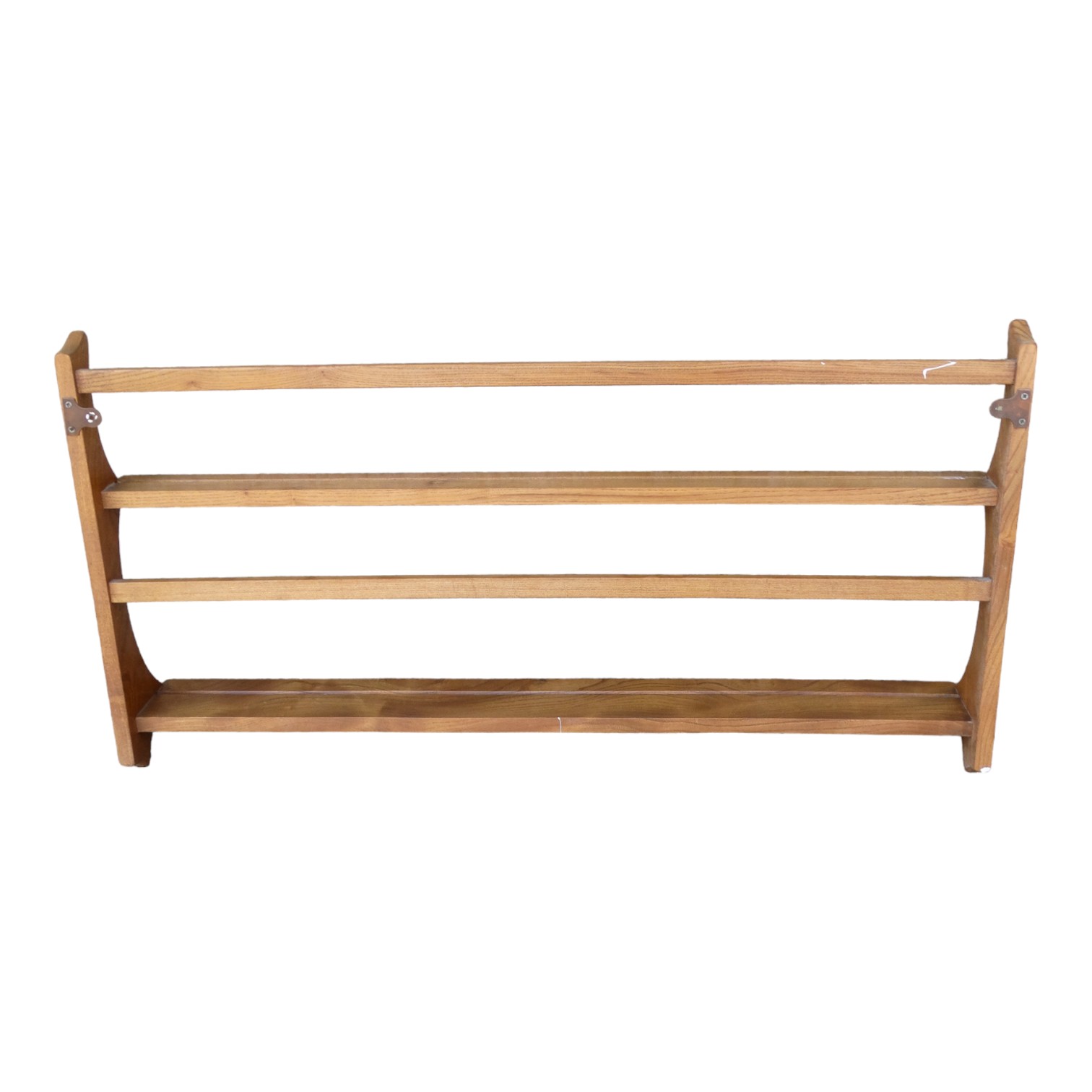 An Ercol hanging plate rack - Golden Dawn, model 268, the rack having two graduating shelves with - Image 4 of 4