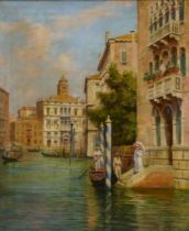 Arthur Trevor HADDON (1864-1941) Gondolier In A Venetian Canal Oil on canvas Signed lower left
