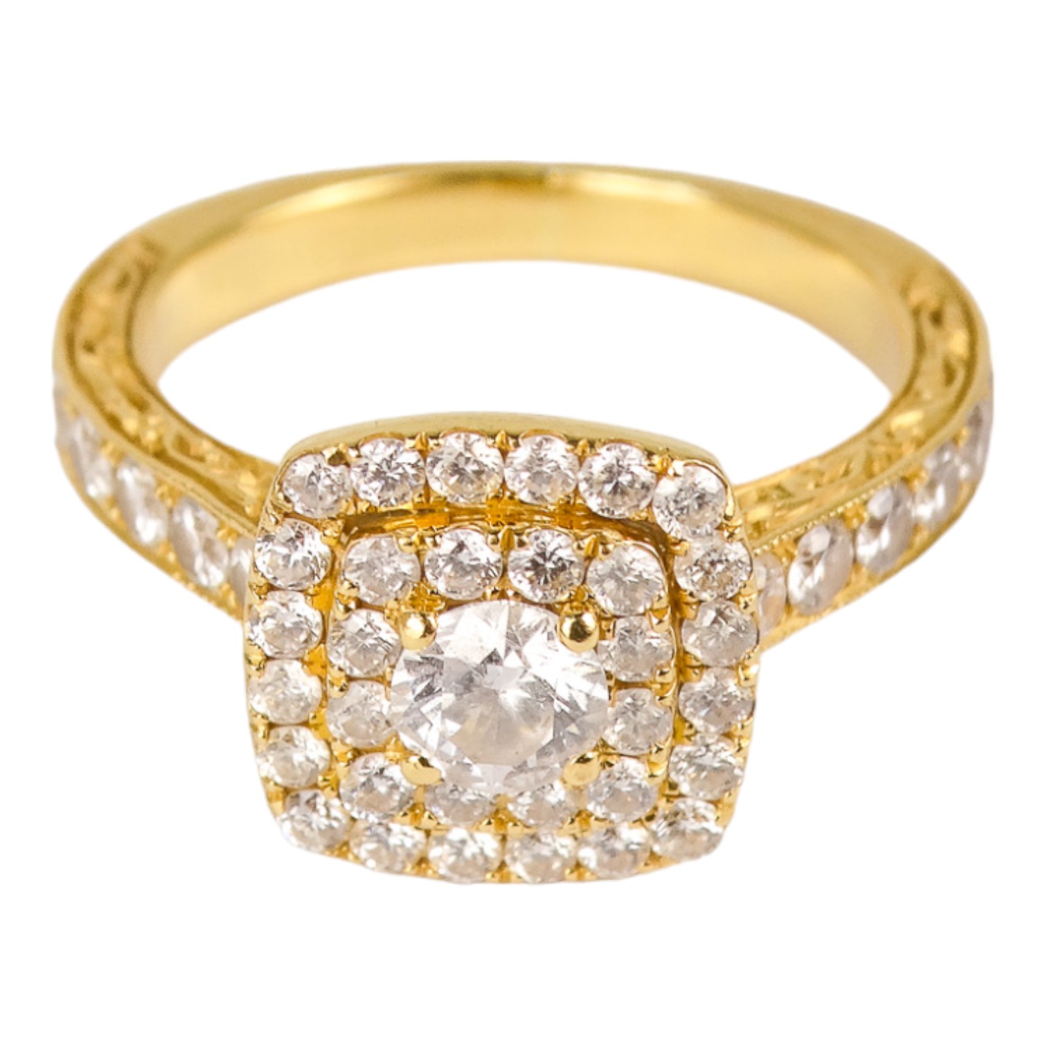 A Tiffany 18ct yellow gold and diamond ring - size L, weight 5.7g. - Image 2 of 4