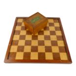 A Staunton pattern chess set - boxwood and ebonised, kings 10cm high, boxed, together with