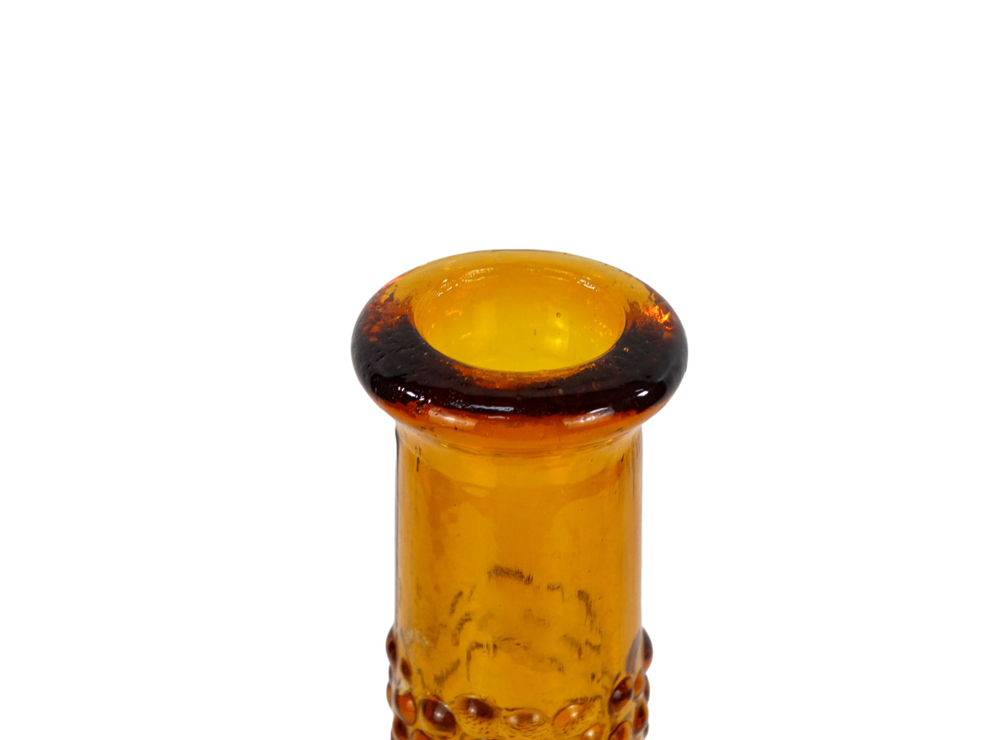 An Empoli genie bottle vase and stopper - amber with blister decoration, 57cm high - Image 4 of 6