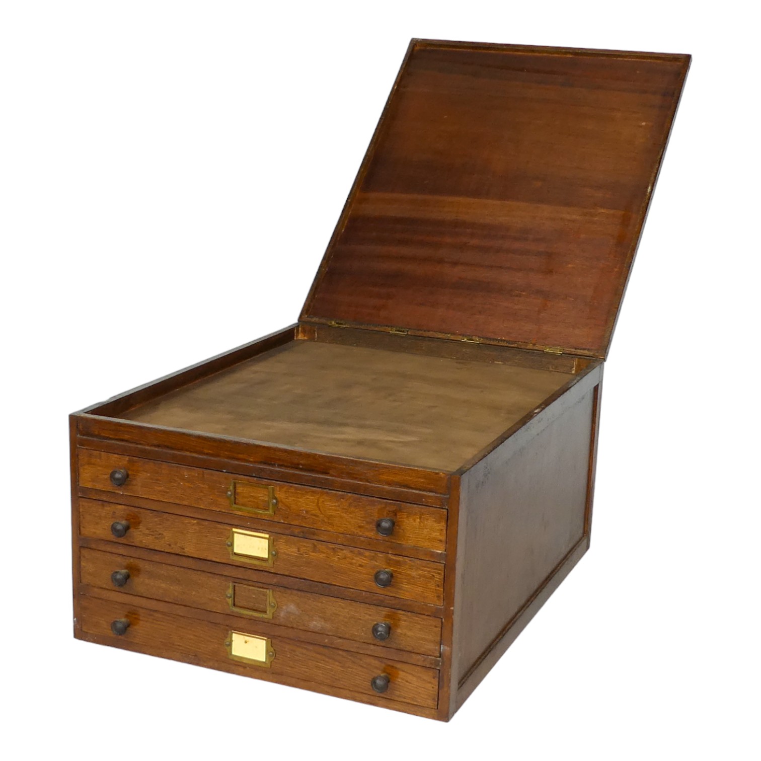 A 19th/20th century oak collector's cabinet - with an arrangement of four drawers and a lidded - Image 4 of 4