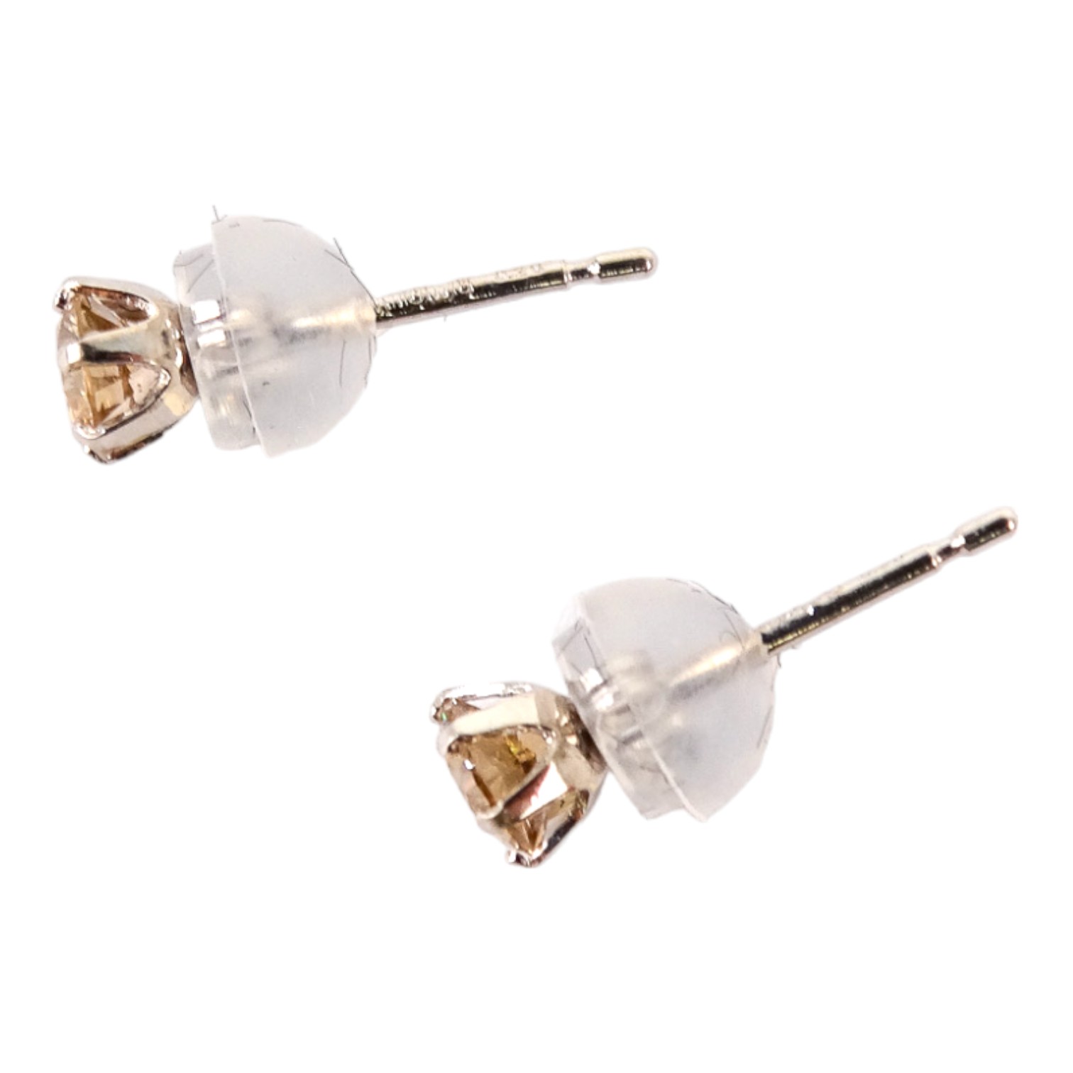 A pair of 18ct white gold diamond solitaire stud earrings - diamond weight 0.40ct approximately, - Image 3 of 4