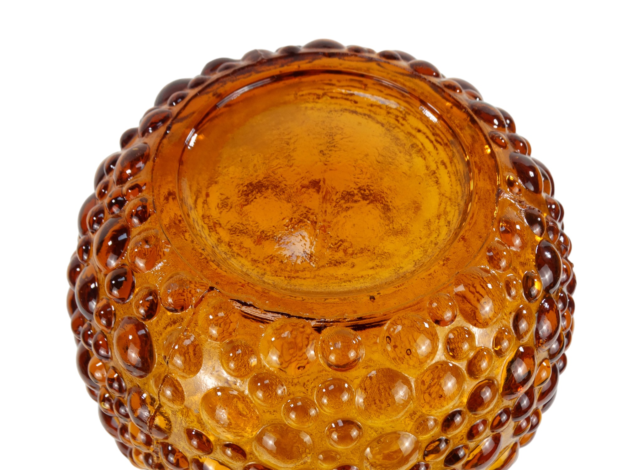 An Empoli genie bottle vase and stopper - amber with blister decoration, 57cm high - Image 6 of 6