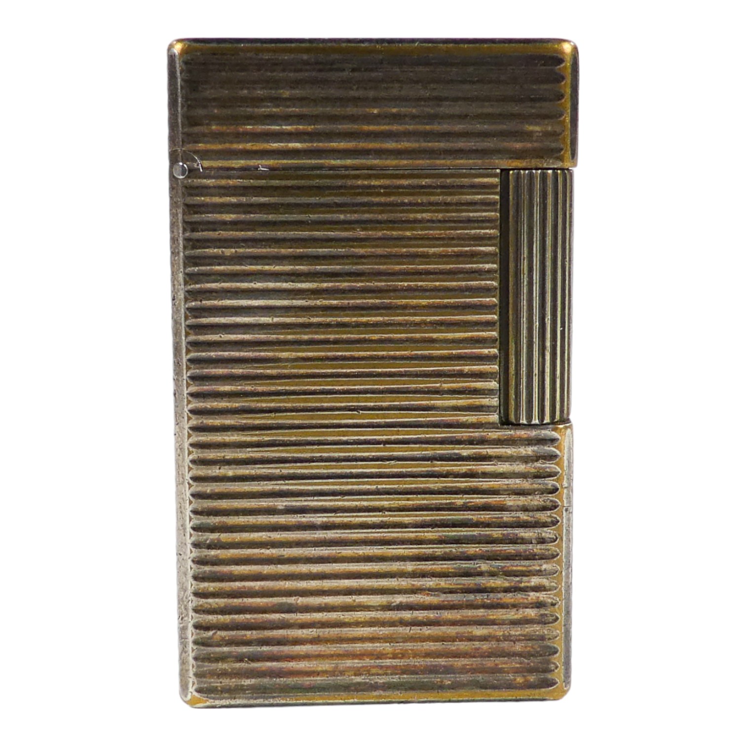 A vintage Dupont lighter - silver plated, with linier engine turning, 6cm high - Image 2 of 5