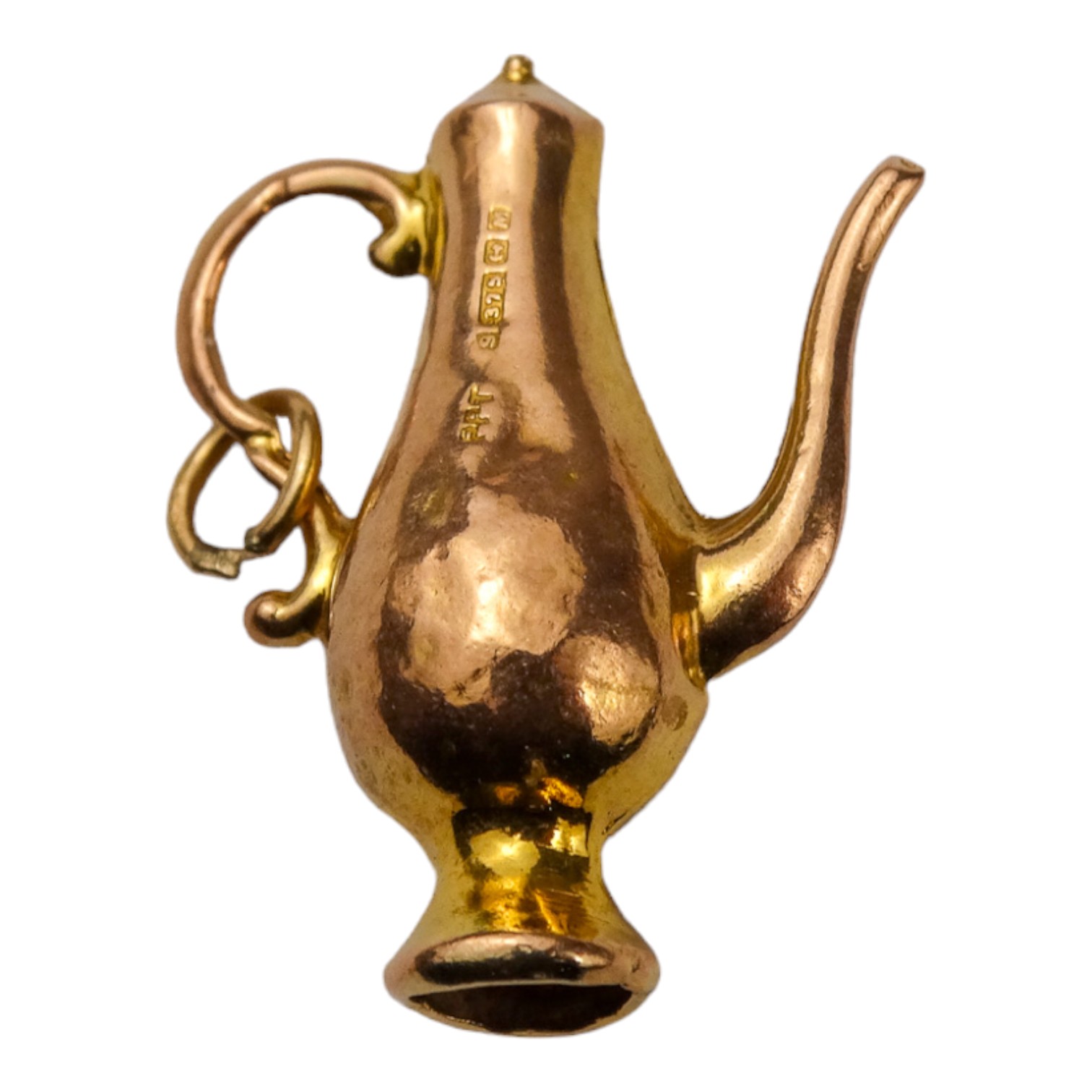 A 9ct gold charm - modelled as a coffee pot, weight 0.8g. - Image 2 of 2