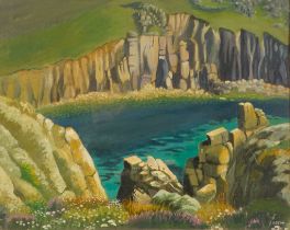 Hilda M. DEAN (20th Century British) West Of Porthgwarra Oil on board Signed lower right Framed