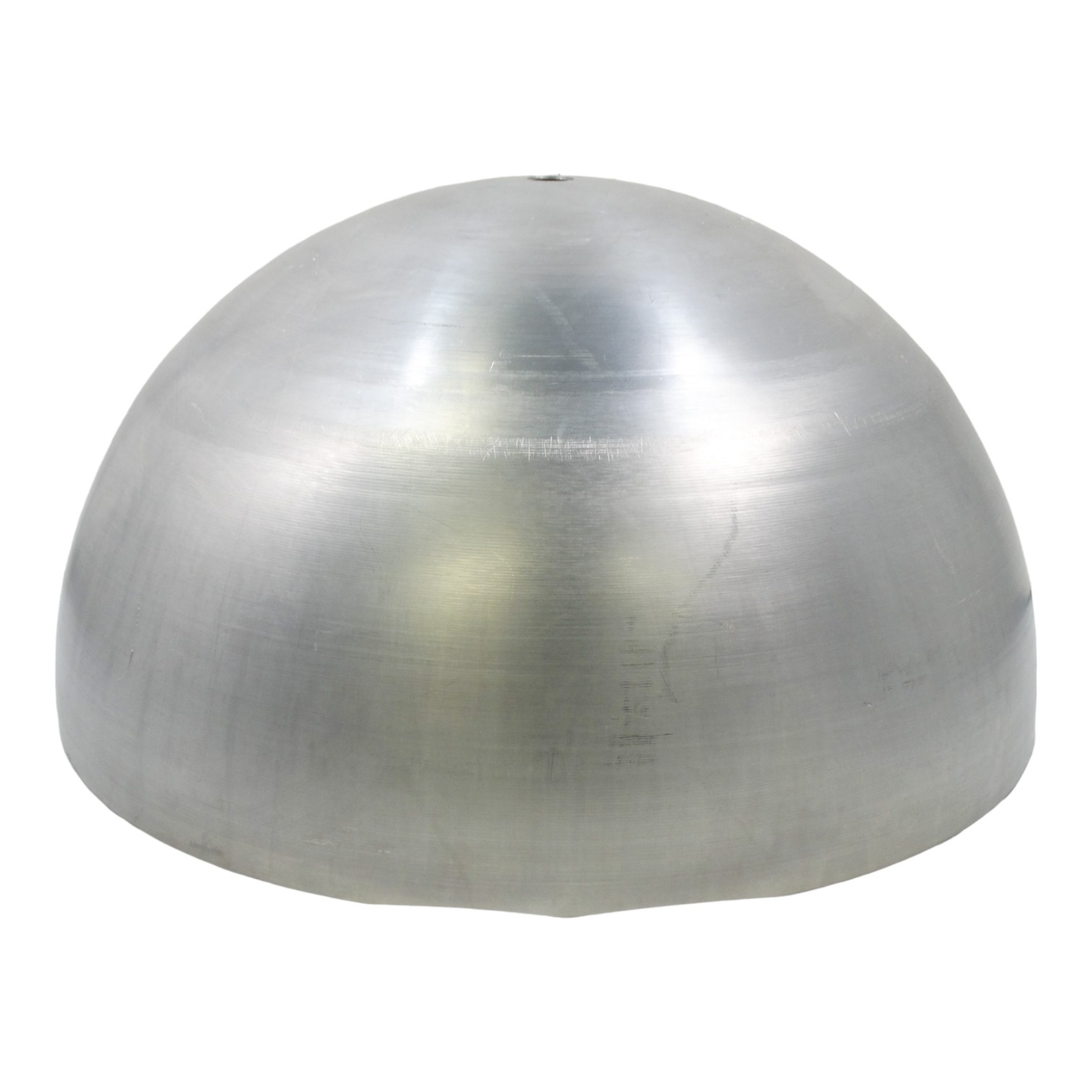 Three large contemporary aluminium light shades - dome shaped, by repute formerly fittings from