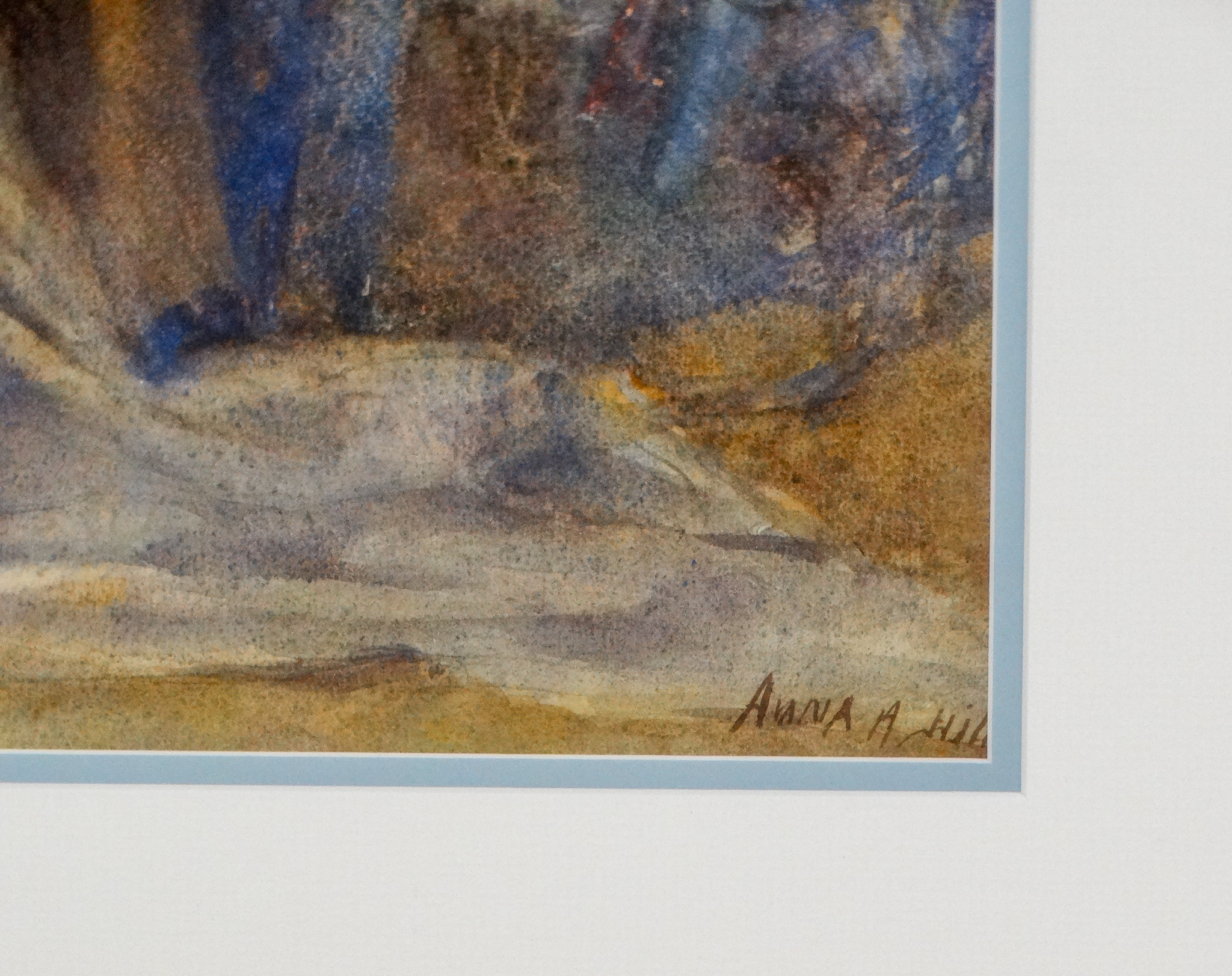 # Anna Althea HILLS (American 1882-1930) A Cornish Fisherman Watercolour Signed lower right Framed - Image 3 of 4