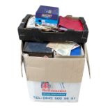 World Stamps in 2 boxes - Fire damaged - A huge quantity of stamps mostly in albums all of which