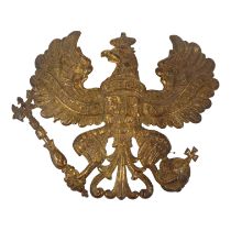 A World War I Imperial German officers pickelhaube badge - bearing eagle with motto Mit Gott Fur
