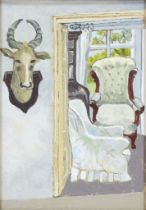 # Molly BULLOCK (20th Century British) Interior View From Stairs Oil on board Newly Orion Gallery
