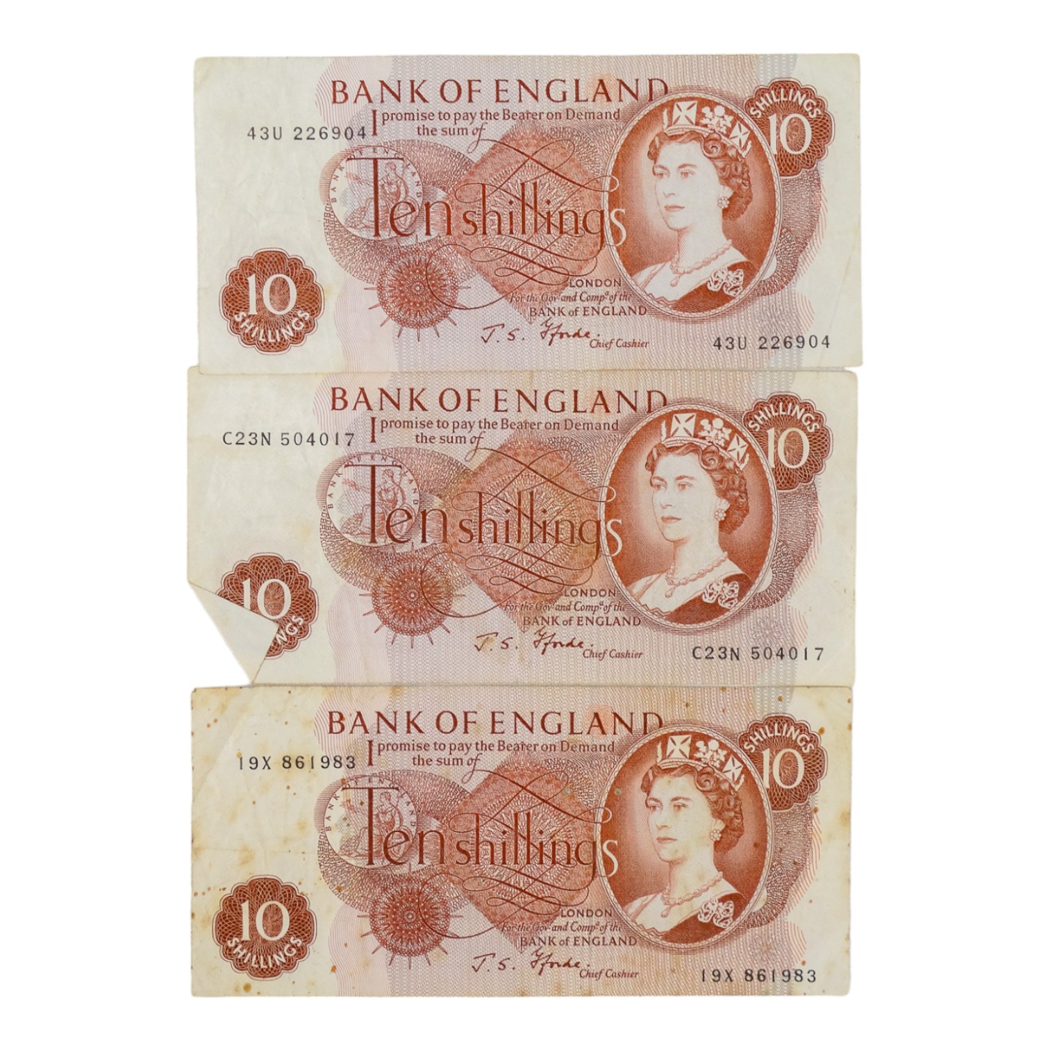 A One Pound note - last issue D H F Somerset, uncirculated, together with five further one pound - Image 3 of 6