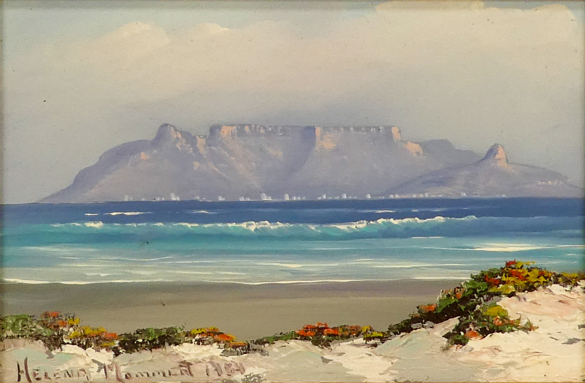 # Helena MOMMENT Table Mountain, South Africa Acrylic on board Signed and dated 1989 Framed - Image 6 of 9
