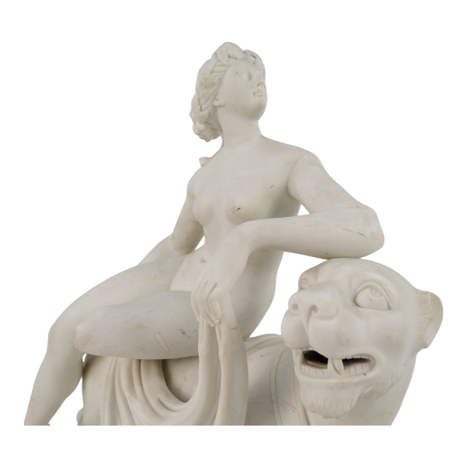 A 19th century Parian figure - Ariadne on a leopard, by John Bell for Minton, circa 1861, in the - Image 5 of 6