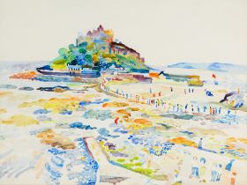 J. YALERIDGE? St Michaels Mount Watercolour Signed lower left Framed and glazed Picture size 53 x