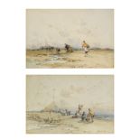 # Frederick William HATTERSLEY (1859 - ?) Collecting Mussels Watercolour Signed lower right Framed
