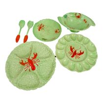 A Carlton Ware lobster and lettuce hors d'oeuvres dish, 31cm diam, together with another hors d'