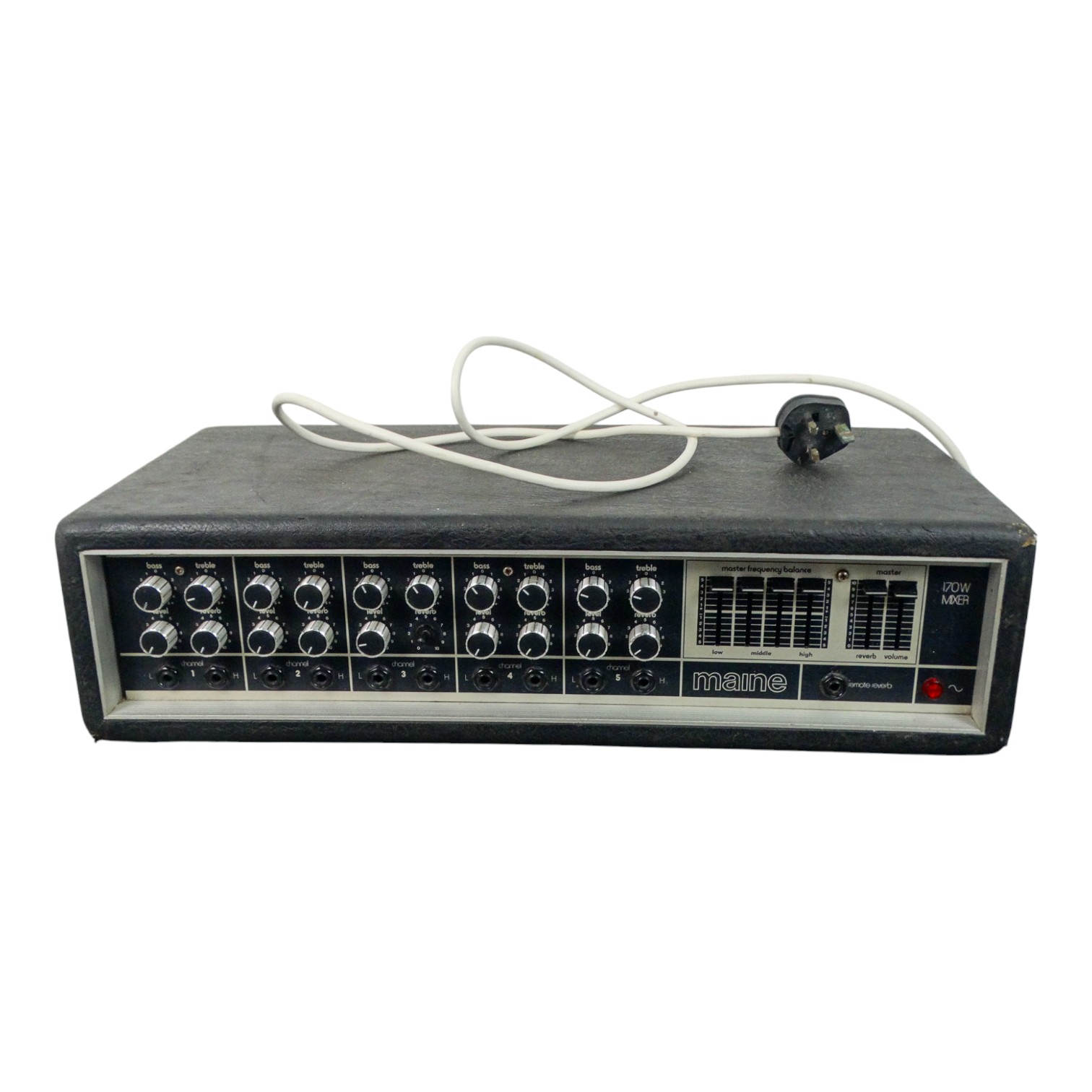 A Maine amplifier - circa 1970's, model PA 170 with 5 channels, width 161cm.