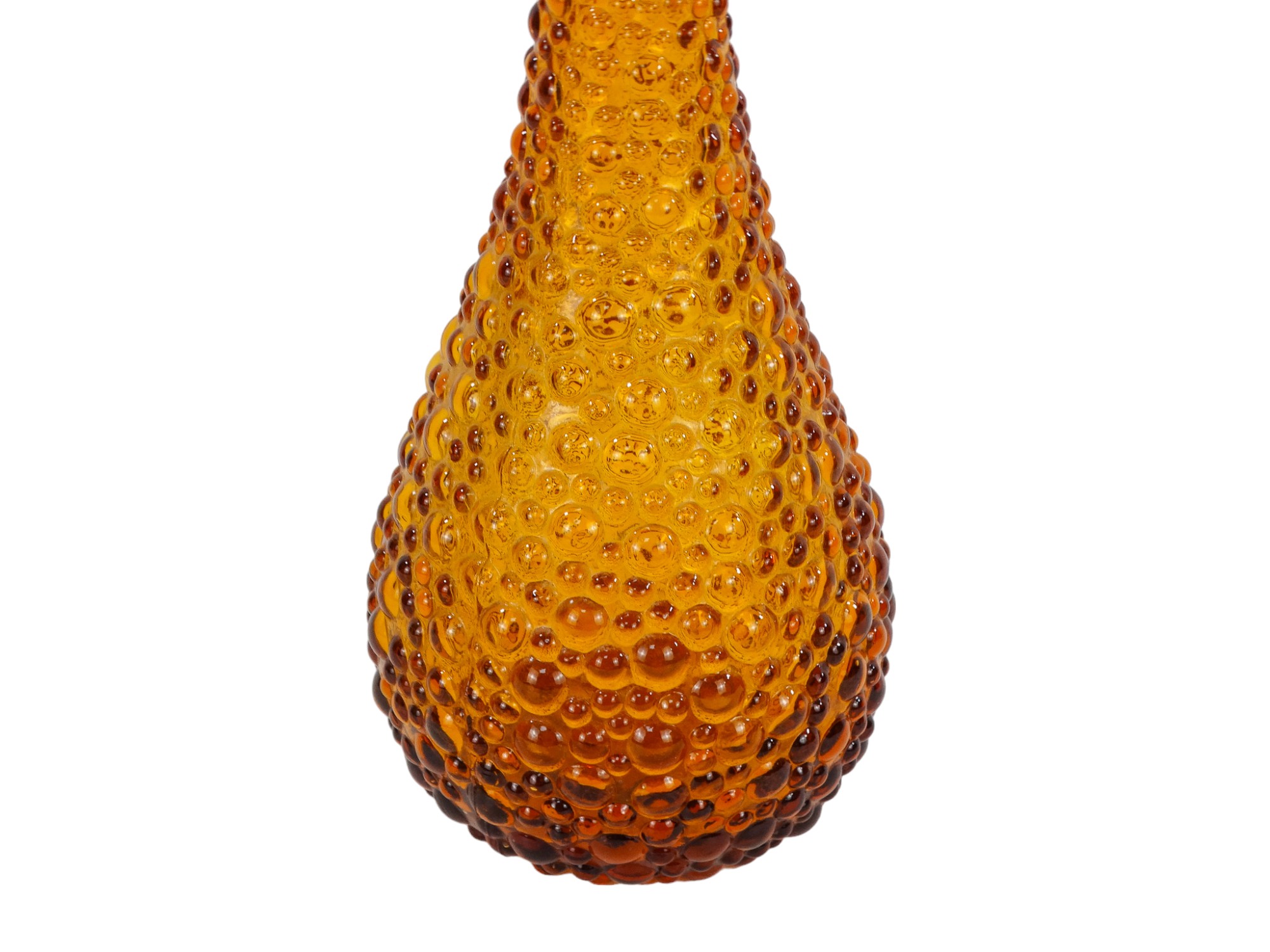 An Empoli genie bottle vase and stopper - amber with blister decoration, 57cm high - Image 2 of 6