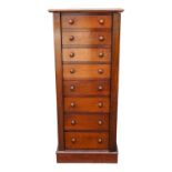 A Victorian mahogany collector's cabinet - in the manner of a Wellington chest, with eight drawers