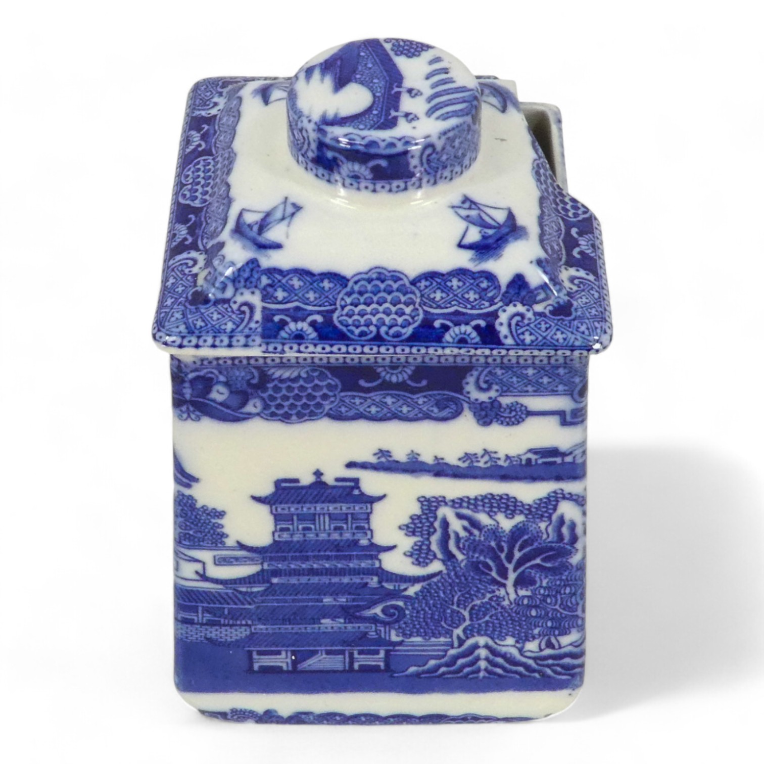 A Ringtons Maling tea caddy - of tapering square form and decorated in typical Chinoiserie style, - Image 5 of 8