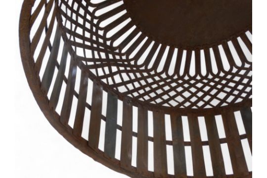 A woven steel and riveted chicken coup - diameter 71cm. - Image 6 of 8