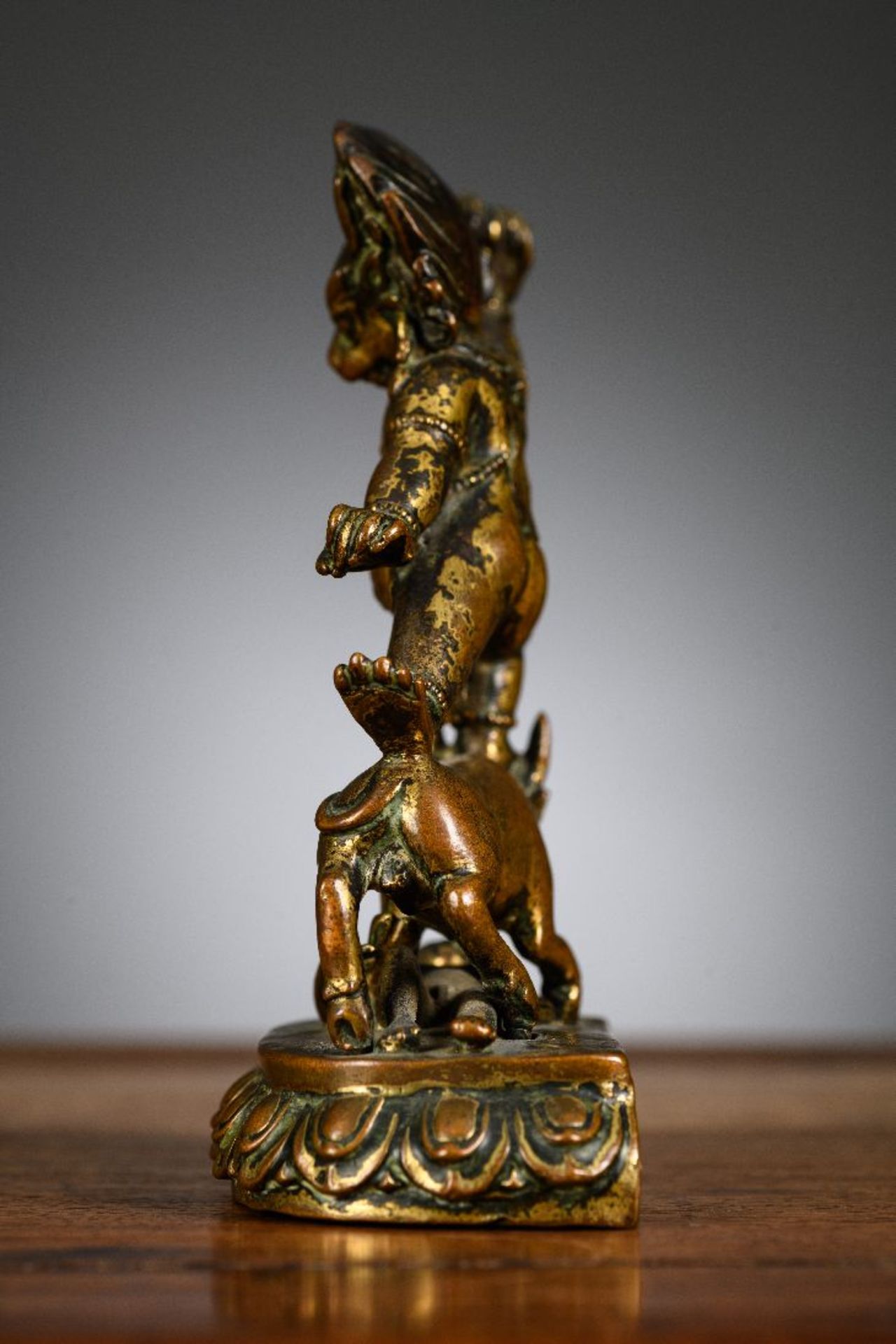 Buddhist statue in gilded bronze 'Yamantaka', 17th - 18th century - Image 3 of 9