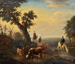 Charles Desan (1848): painting (o/d) 'animals in landscape' (*)