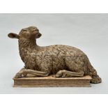 Statue in sculpted wood 'Lamb of God', 17th century