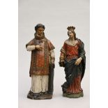 Two terracotta statues of saints, 17th - 18th century