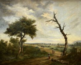 E. Hillen: painting (o/c) 'landscape with figures' (*)