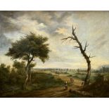 E. Hillen: painting (o/c) 'landscape with figures' (*)