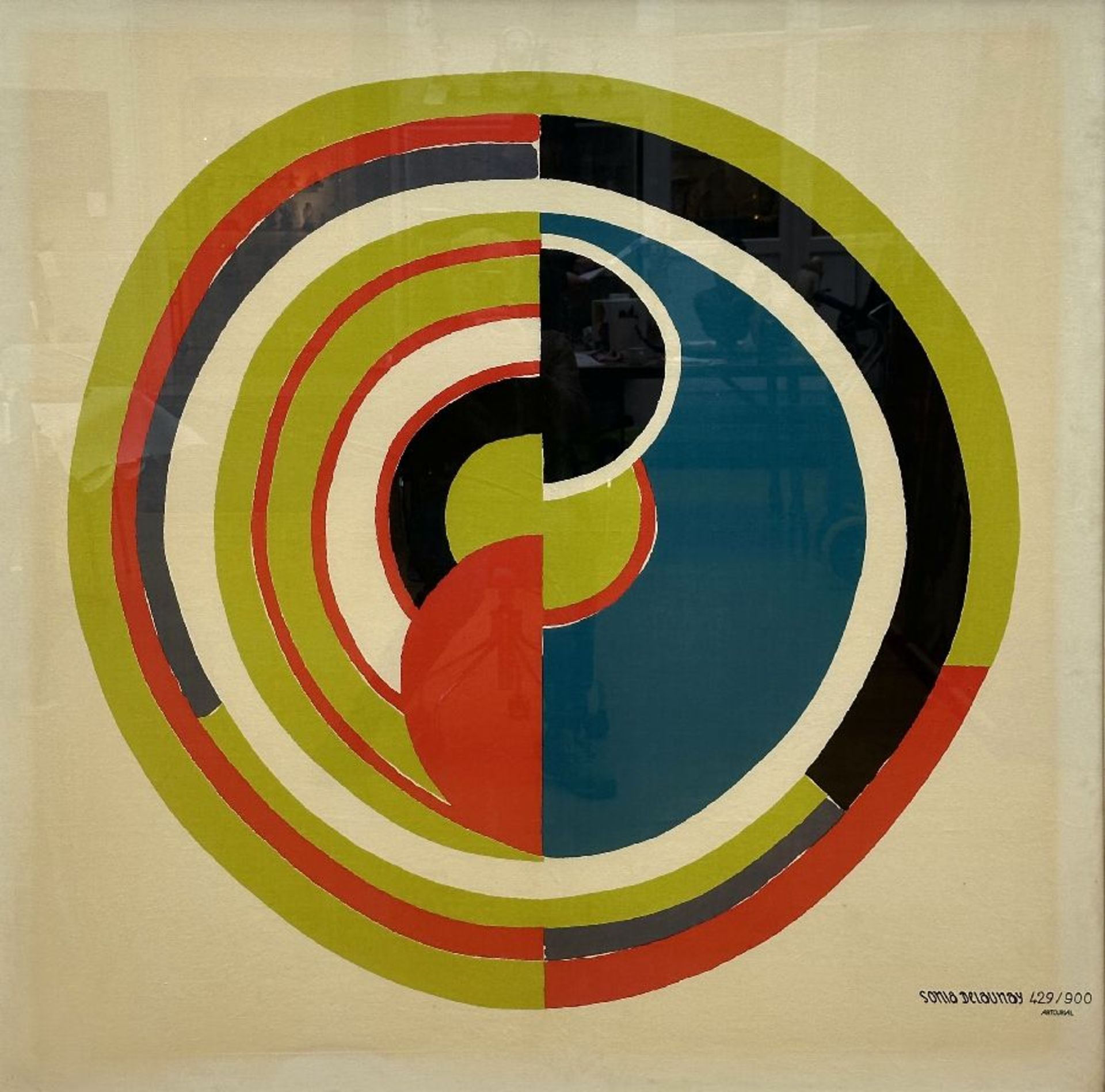 Sonia Delaunay (after): print on textile 'signal' (Artcurial edition 429/900)
