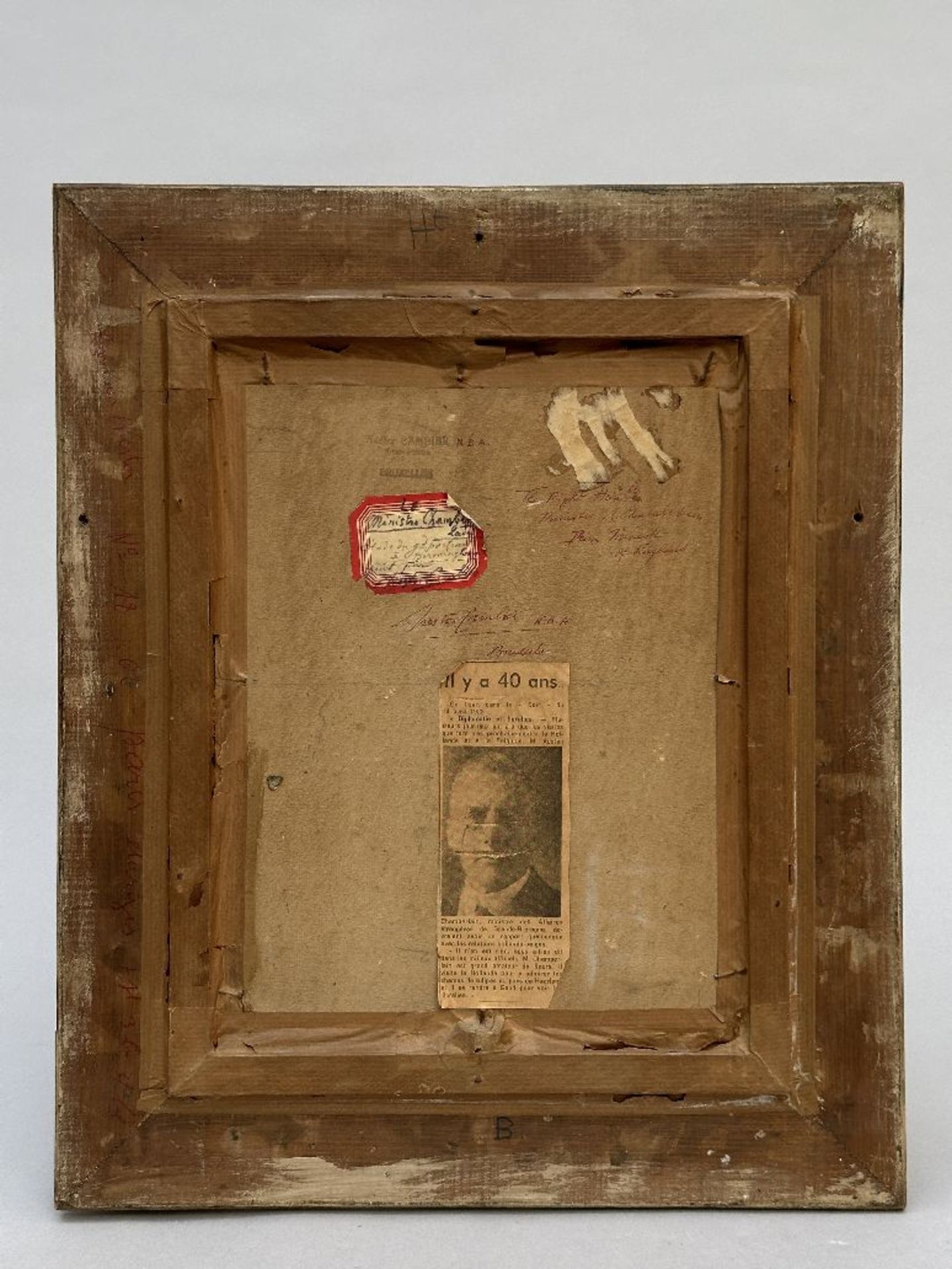 Nestor Cambier: painting (oil/cardboard) 'study for portrait of Joseph Chamberlain' - Image 6 of 7