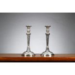 A pair of silver Louis XVI candlesticks by Joannes Baptiste, Ghent 1781