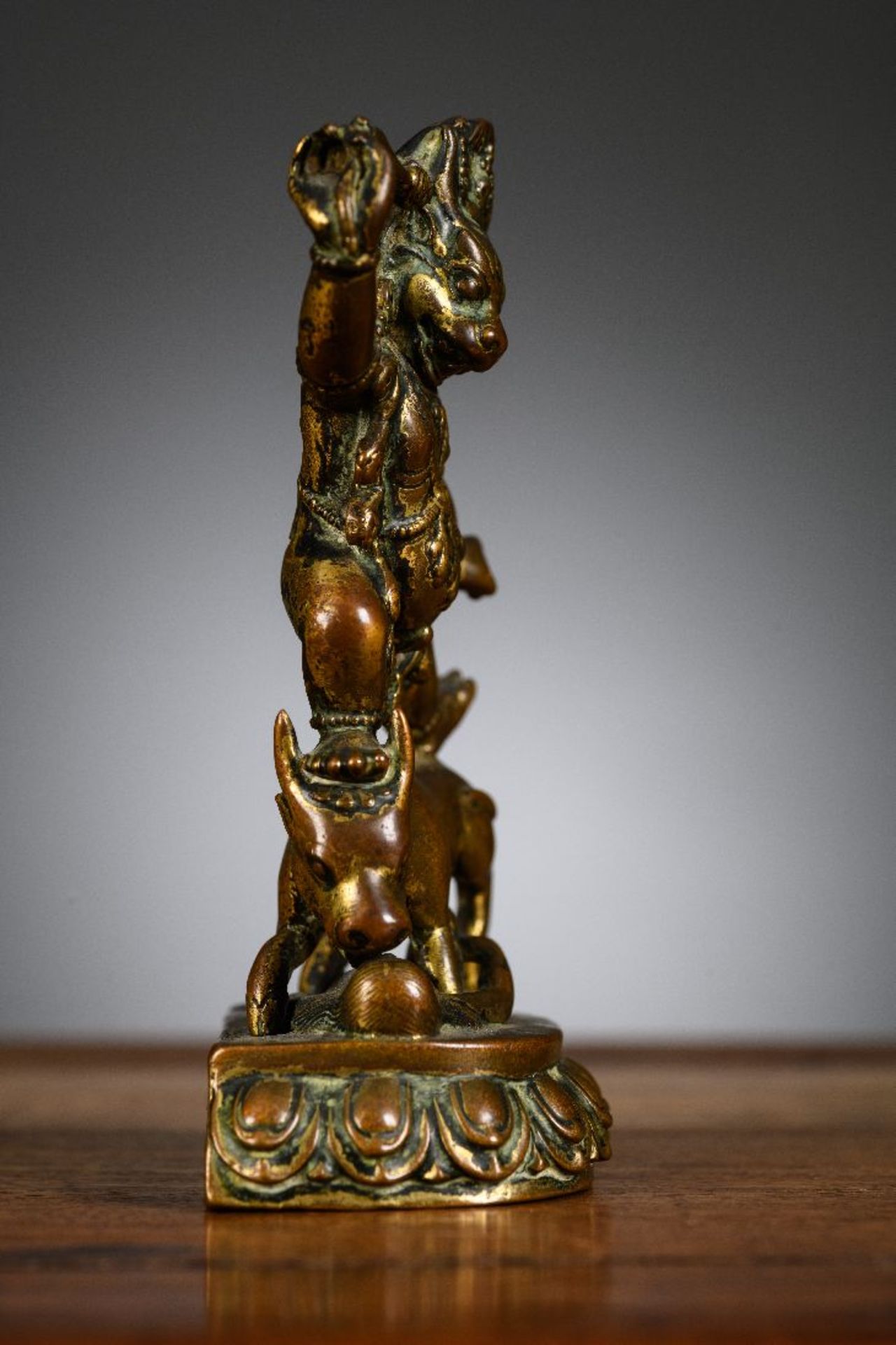 Buddhist statue in gilded bronze 'Yamantaka', 17th - 18th century - Image 2 of 9