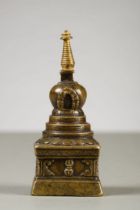 Tibetan stupa in brass, 16th century