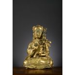 Gilded statue 'Padmasambhava', Tibet 16th - 17th century