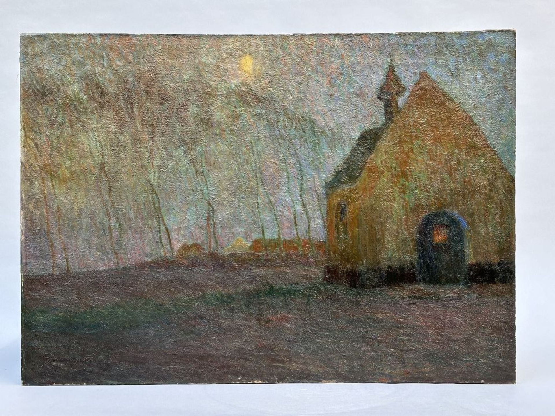Gustave De Smet: painting (o/c) 'sunset near a chapel' - Bild 6 aus 8