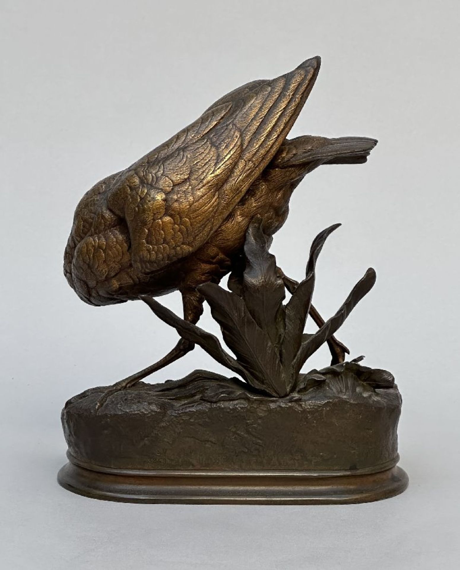 Alfred Dubuchand: bronze statue 'Woodcock hunting a frog' - Image 2 of 5
