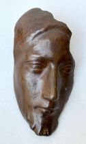 George Minne: bronze bas-relief 'face of Christ'